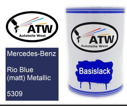 Mercedes-Benz, Rio Blue (matt) Metallic, 5309: 500ml Lackdose, von ATW Autoteile West.